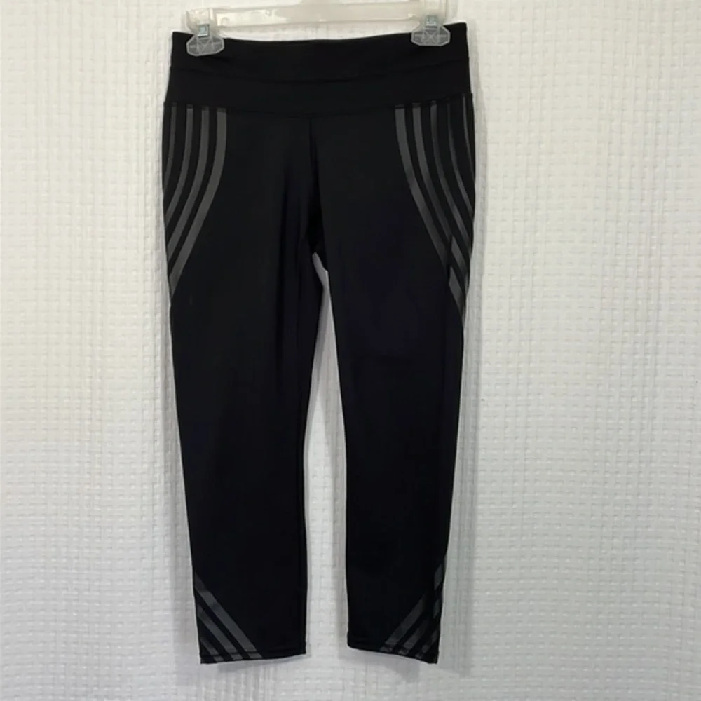 Athleta Black Leggings with Gray Stripes - Picture 6 of 9